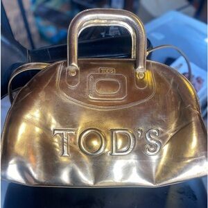 Tods Gold Mirror Bowling style bag